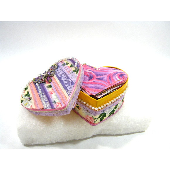 Handcrafted Keepsake Jewelry Trinket Mementos Storage Box Journal + Potpourri - Picture 2 of 9